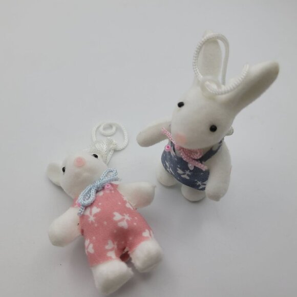 Handmade Bunny Easter Ornament Small Rabbit Felt 2.5 Inch Gender Reveal Pink Blu - Picture 3 of 7